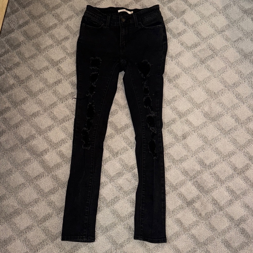 Levi's Black Distressed Skinny Jeans